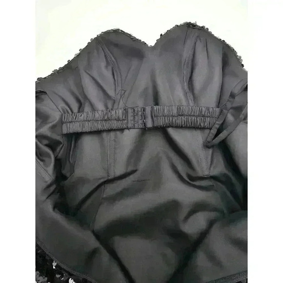 Women's Black Sequin and Ruffle Mermaid Gown Prom/Homecoming - Picture 8 of 16